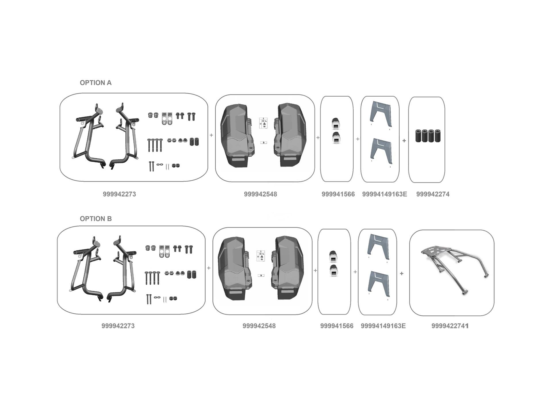 Brackets for 2 x 21 L Panniers Set (KLE500/SE)