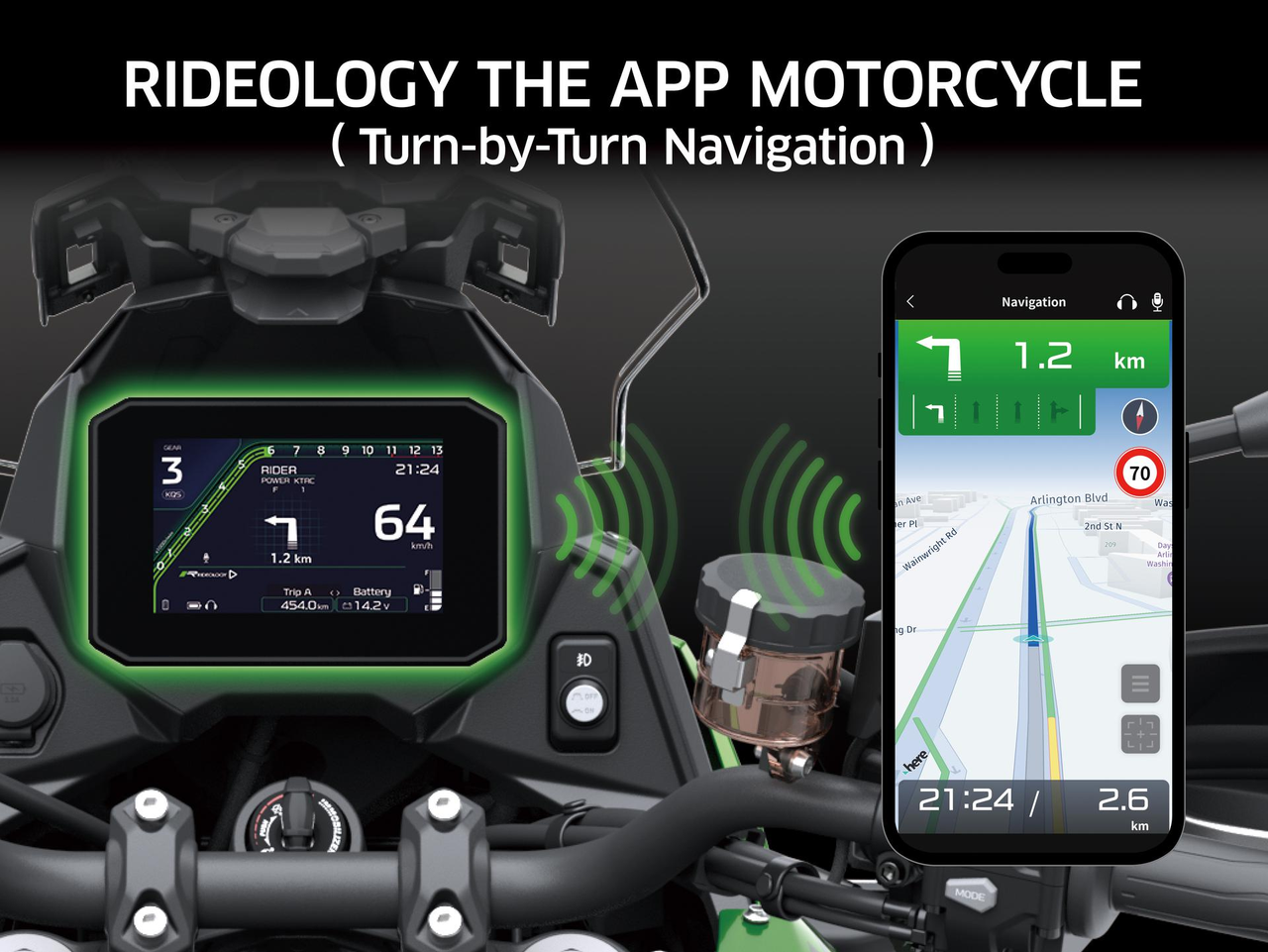 APLIKÁCIA RIDEOLOGY THE APP MOTORCYCLE s hlasovým ovládaním a navigáciou „Turn-by-Turn“